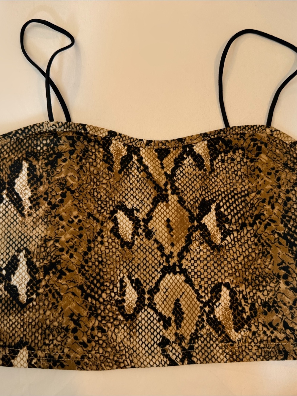SHEIN Snake Print Crop Cami Top Brown Black Size Medium